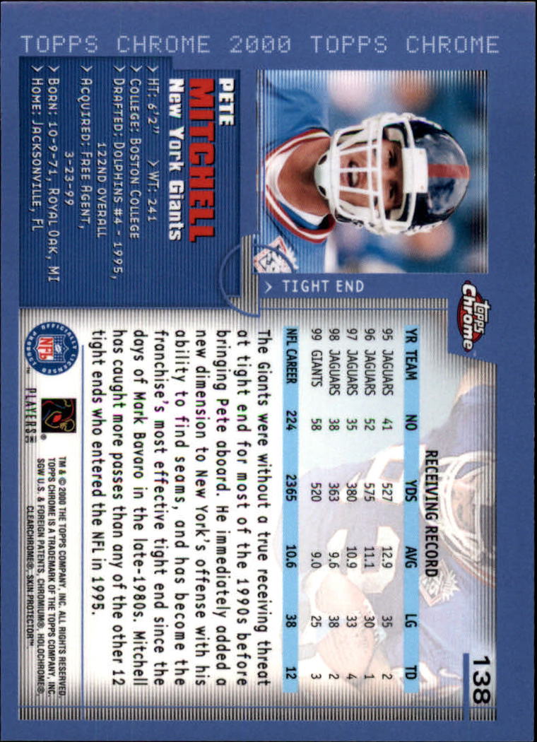 2000 Topps Chrome Football (Pick Card From List) C20 04-24