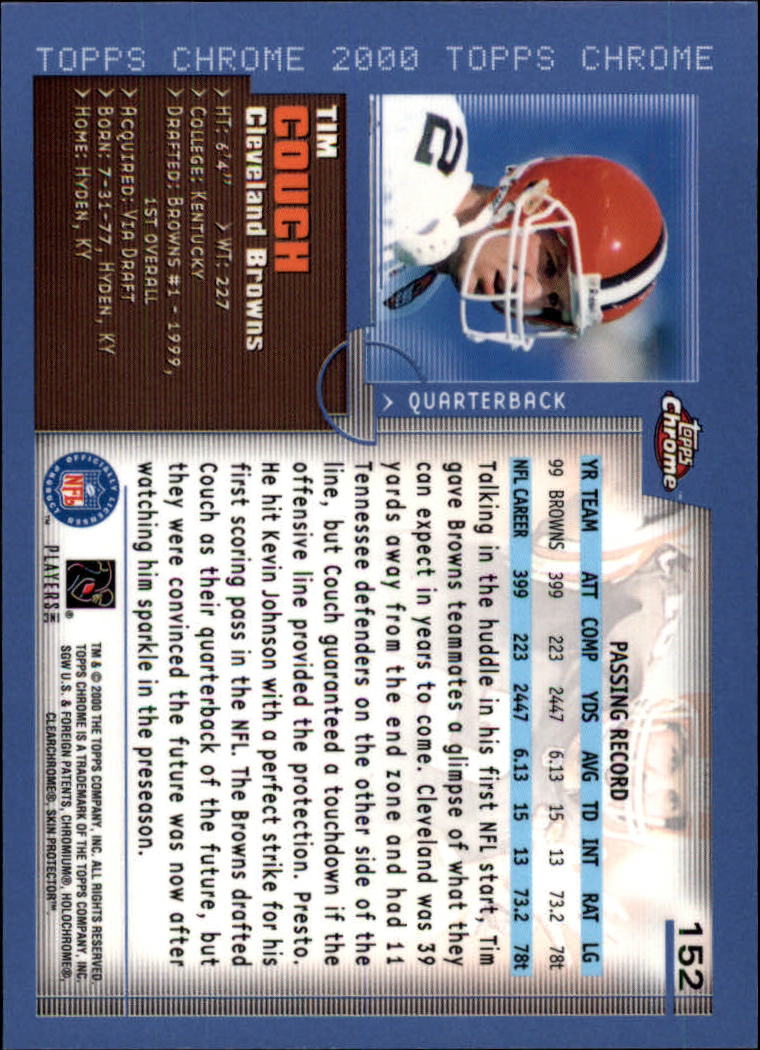 2000 Topps Chrome #152 Tim Couch back image