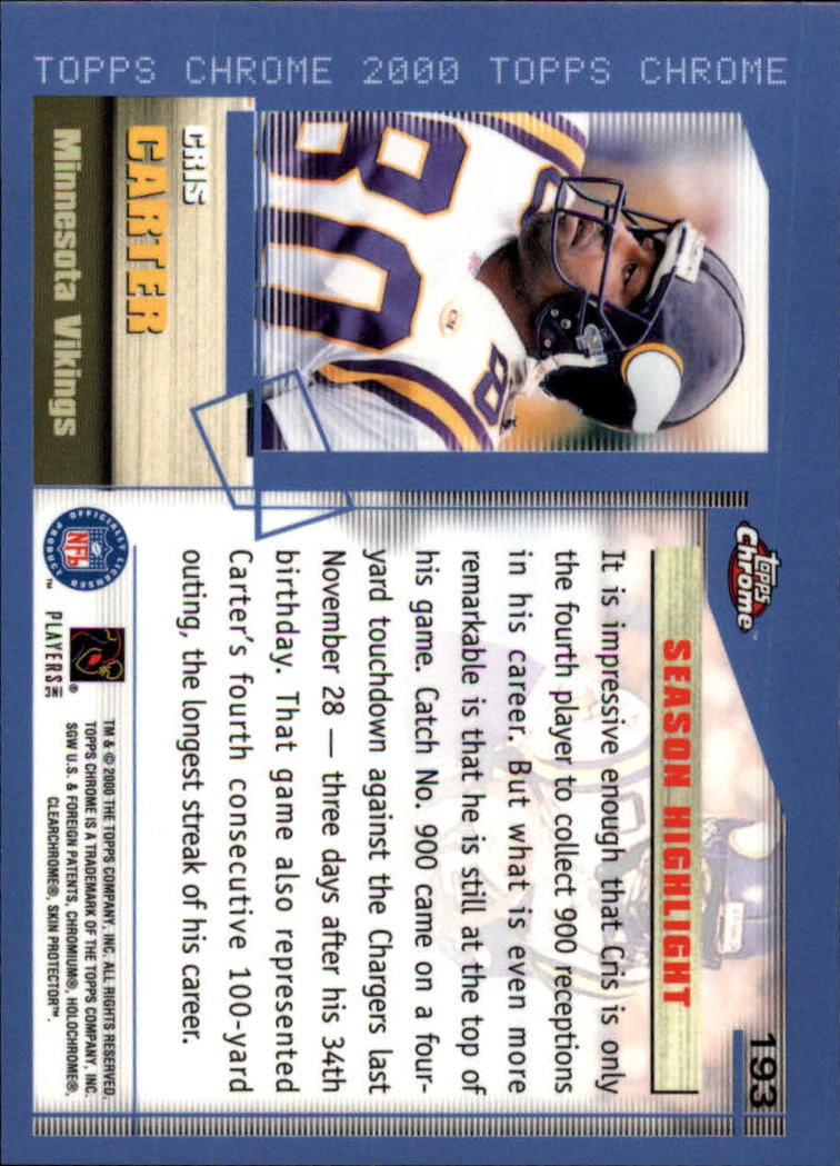 A8504- 2000 Topps Chrome FB Card #s 1-200 +Rookies -You Pick- 15+ FREE US SHIP - Picture 317 of 337