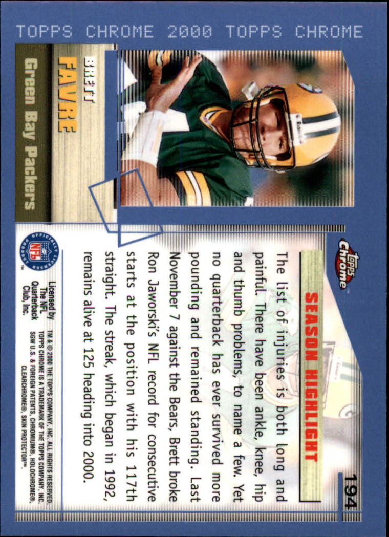 A8504- 2000 Topps Chrome FB Card #s 1-200 +Rookies -You Pick- 15+ FREE US SHIP - Picture 333 of 337