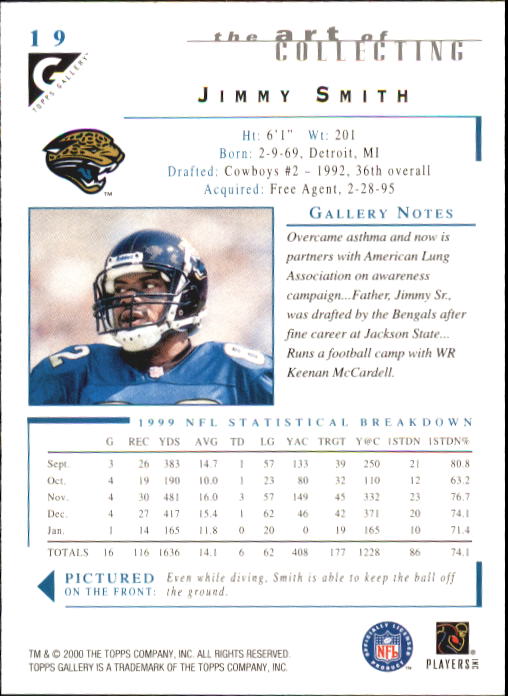 2000 Topps Gallery #19 Jimmy Smith back image