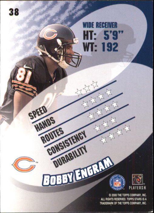 2000 Topps Stars #38 Bobby Engram back image