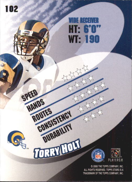 2000 Topps Stars #102 Torry Holt back image