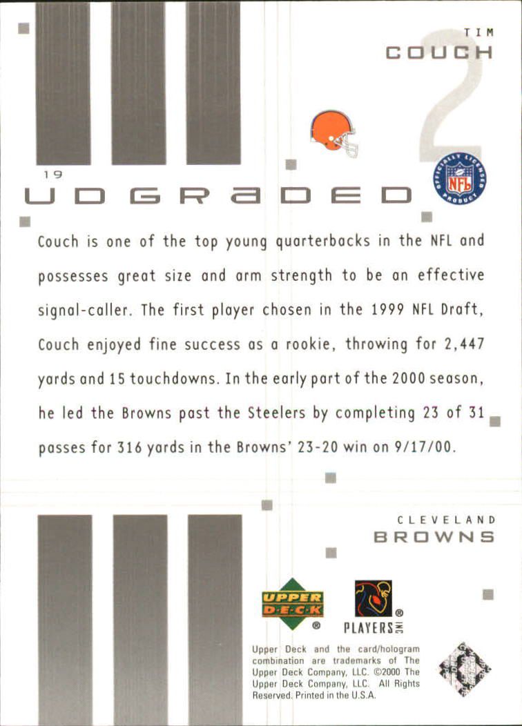 2000 UD Graded #19 Tim Couch back image