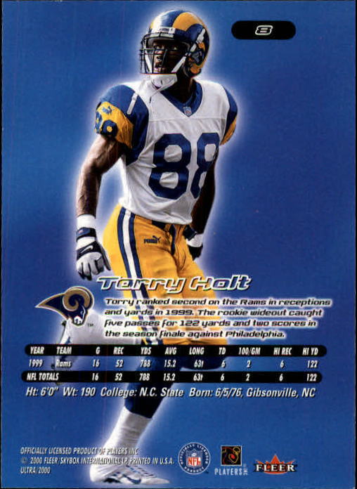 2000 Ultra #8 Torry Holt back image