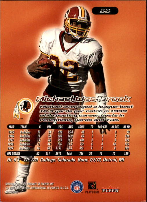 2000 Ultra #11 Michael Westbrook back image