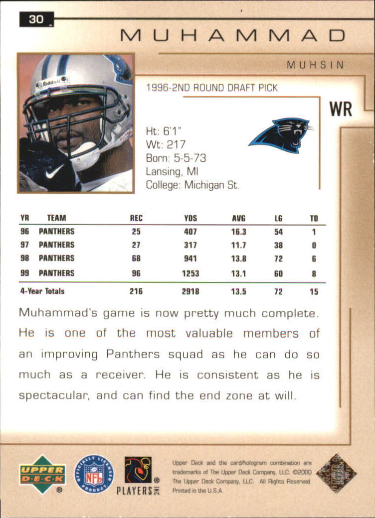 2000 Upper Deck Exclusives Gold #30  Muhsin Muhammad