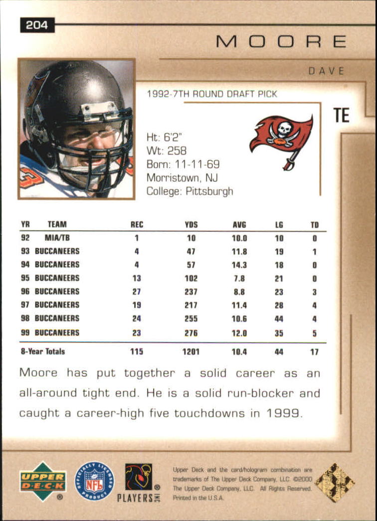 2000 Upper Deck Exclusives Gold #204 Dave Moore #1 of 25