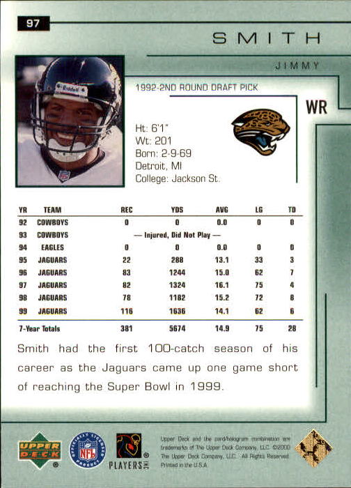 2000 Upper Deck Encore #97 Jimmy Smith back image