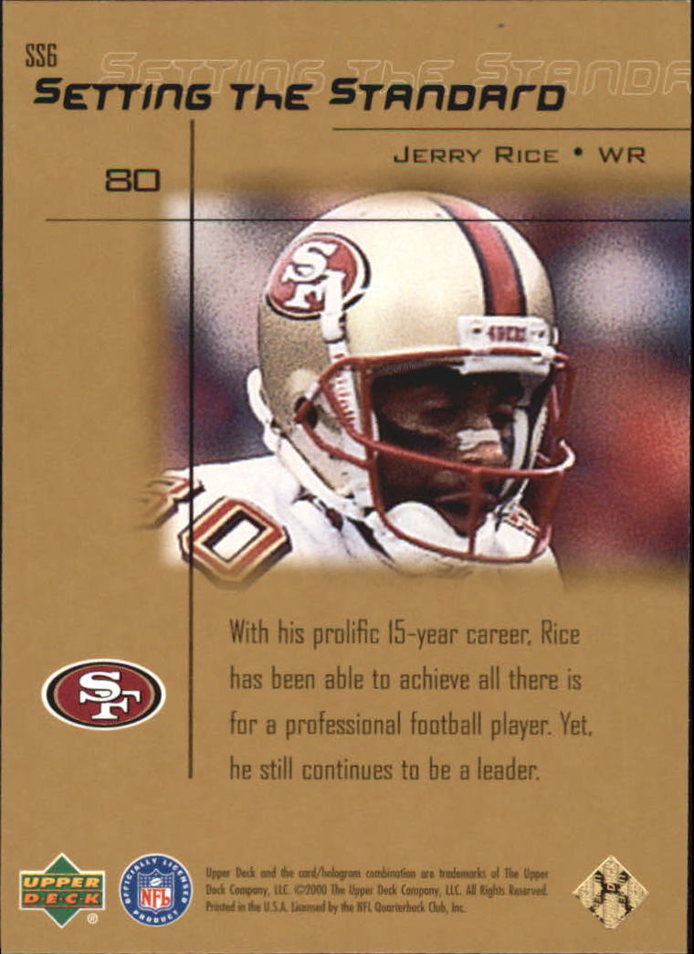 2000 Upper Deck Gold Reserve Setting the Standard #SS6 Jerry Rice back image