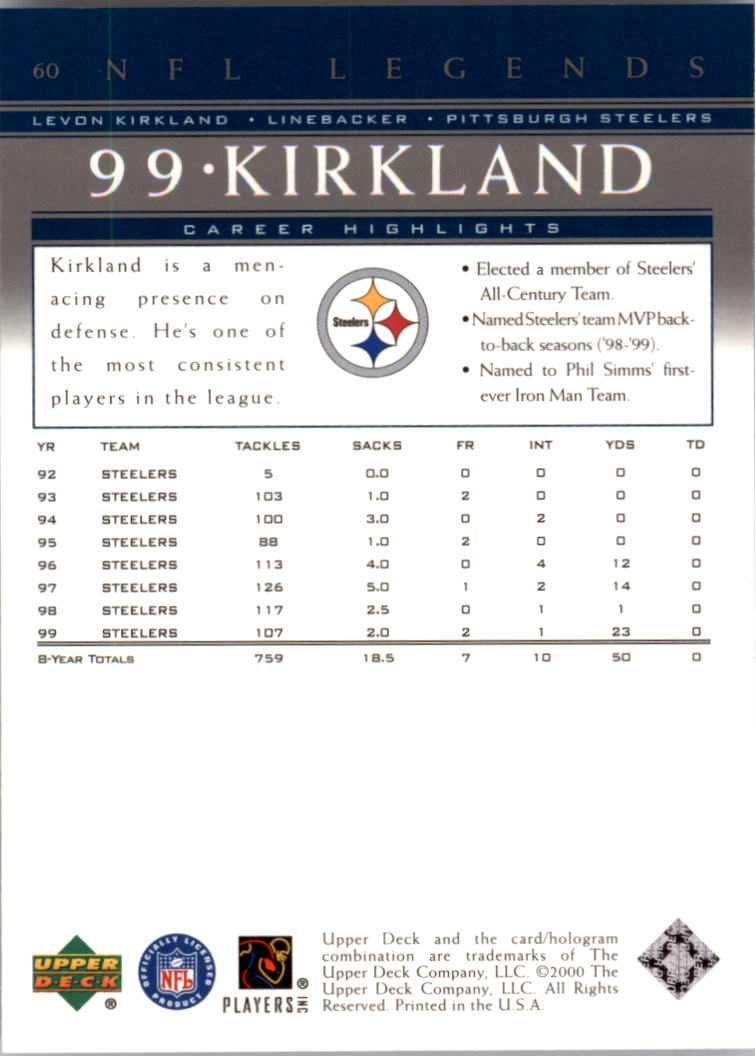 A8094- 2000 Upper Deck Legends FB #s 1-100 +Inserts -You Pick- 15+ FREE US SHIP - Picture 73 of 115