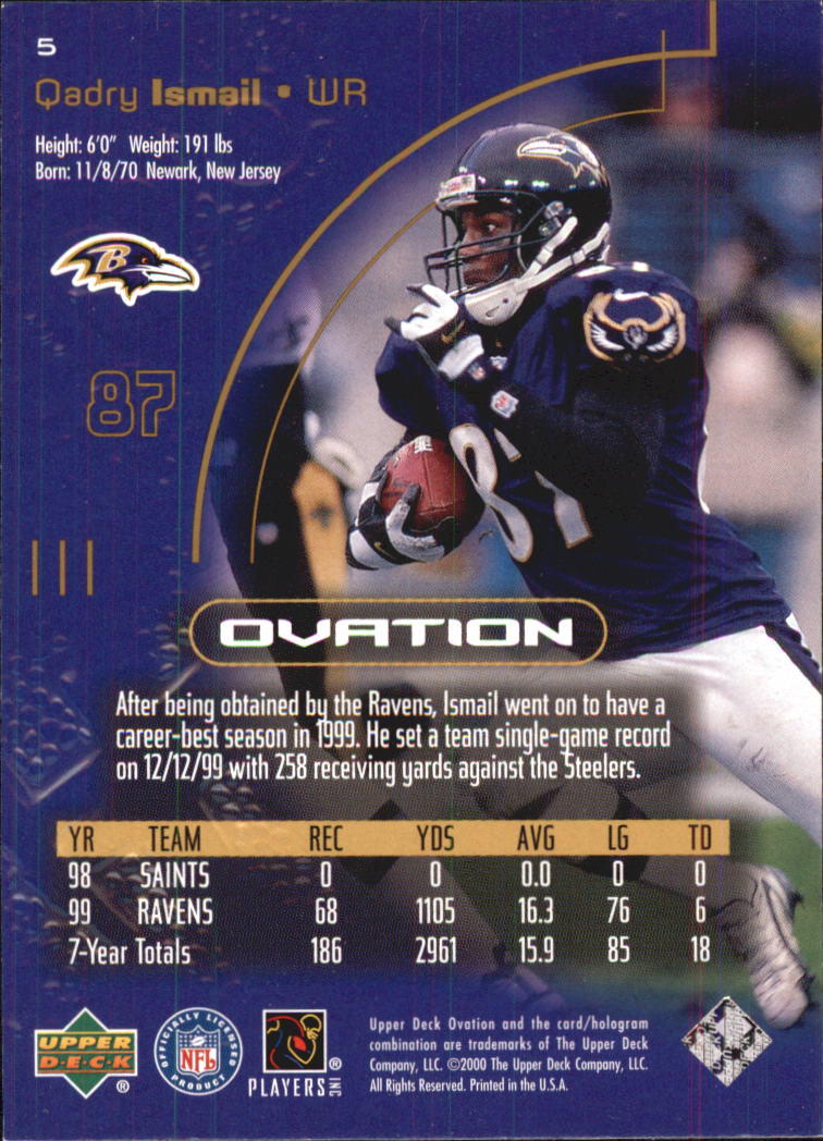 2000 Upper Deck Ovation #5 Qadry Ismail back image