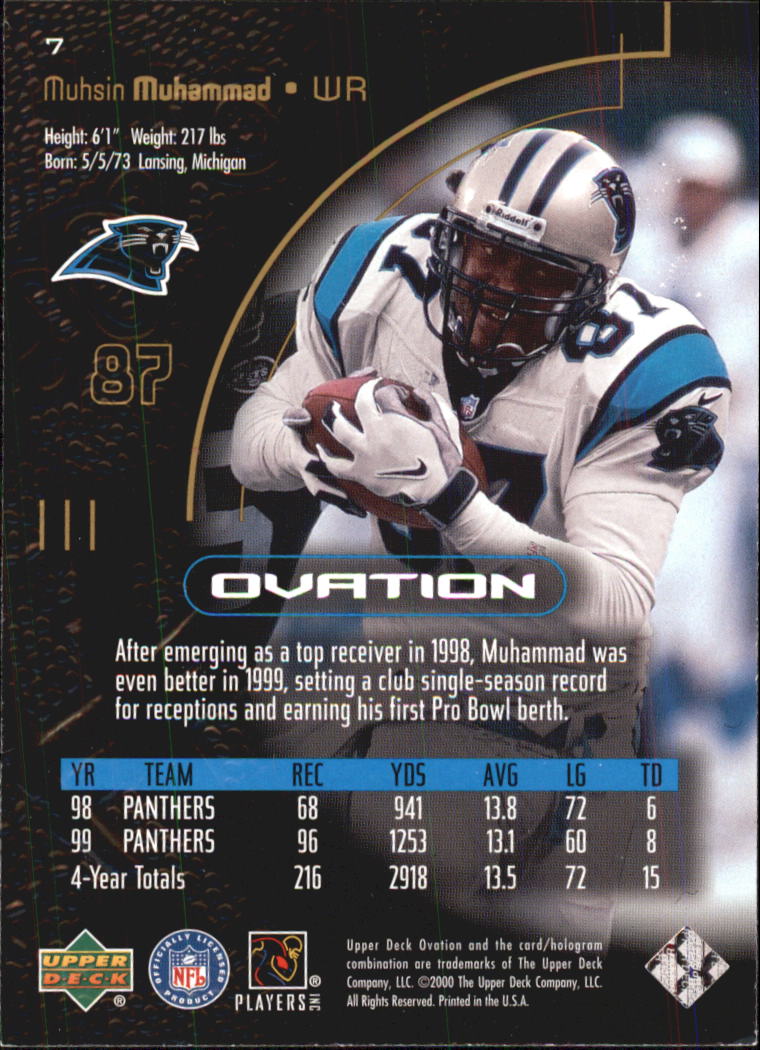 2000 Upper Deck Ovation #7 Muhsin Muhammad back image
