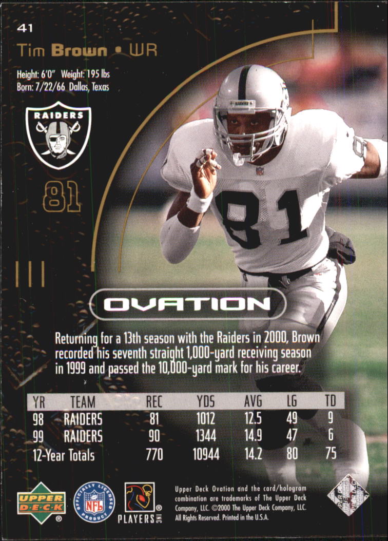 2000 Upper Deck Ovation #41 Tim Brown - FB | eBay