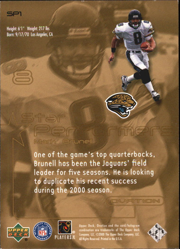 2000 Upper Deck Ovation Star Performers #SP1 Mark Brunell back image