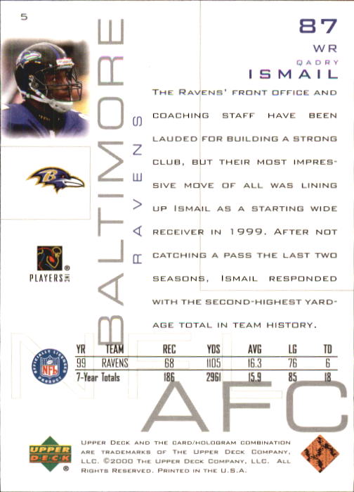 2000 Upper Deck Pros and Prospects #5 Qadry Ismail back image