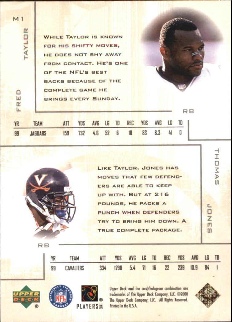 2000 Upper Deck Pros and Prospects Mirror Image #M1 T.Jones/F.Taylor back image