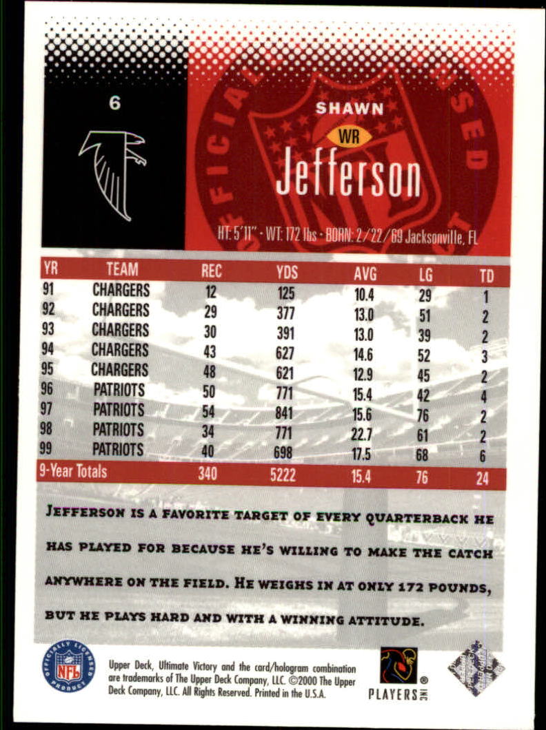 2000 Ultimate Victory #6 Shawn Jefferson back image