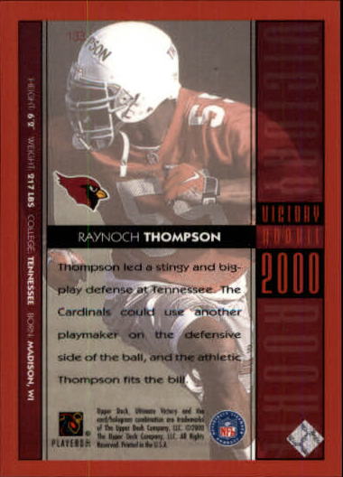 2000 Ultimate Victory #133 Raynoch Thompson RC back image