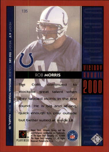 2000 Ultimate Victory #135 Rob Morris RC back image