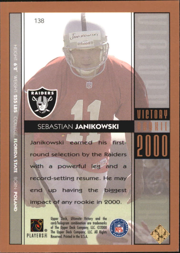 2000 Ultimate Victory Parallel #138 Sebastian Janikowski