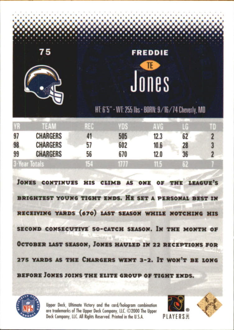 2000 Ultimate Victory Parallel 100 #75 Freddie Jones