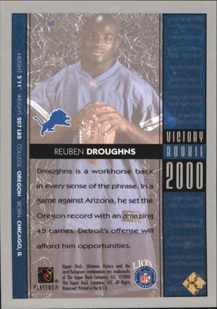 2000 Ultimate Victory Parallel 100 #134 Reuben Droughns