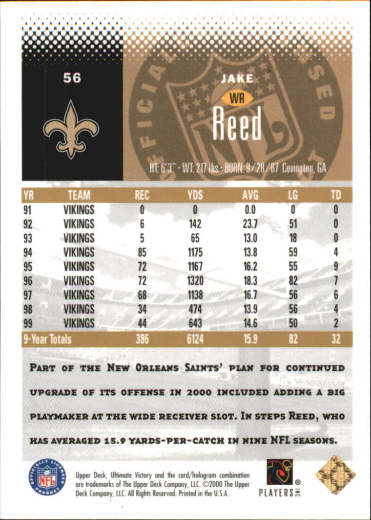 2000 Ultimate Victory Parallel 25 #56 Jake Reed
