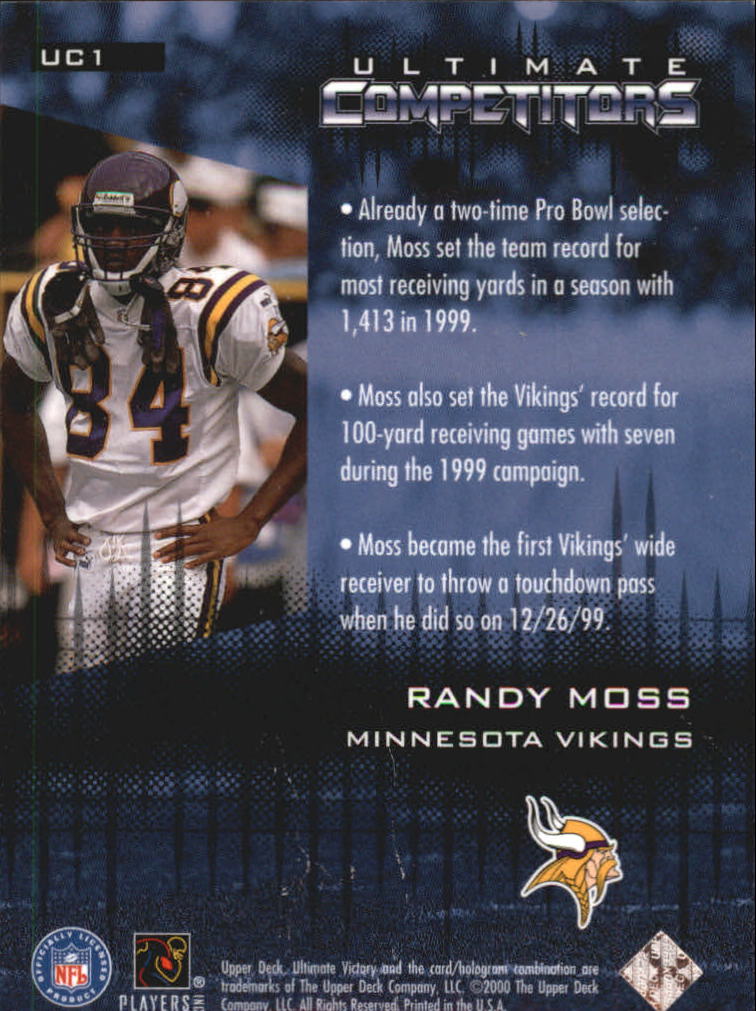 2000 Ultimate Victory Competitors #UC1 Randy Moss back image