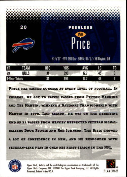 Peerless Price 2000 Donruss #18 Buffalo Bills card