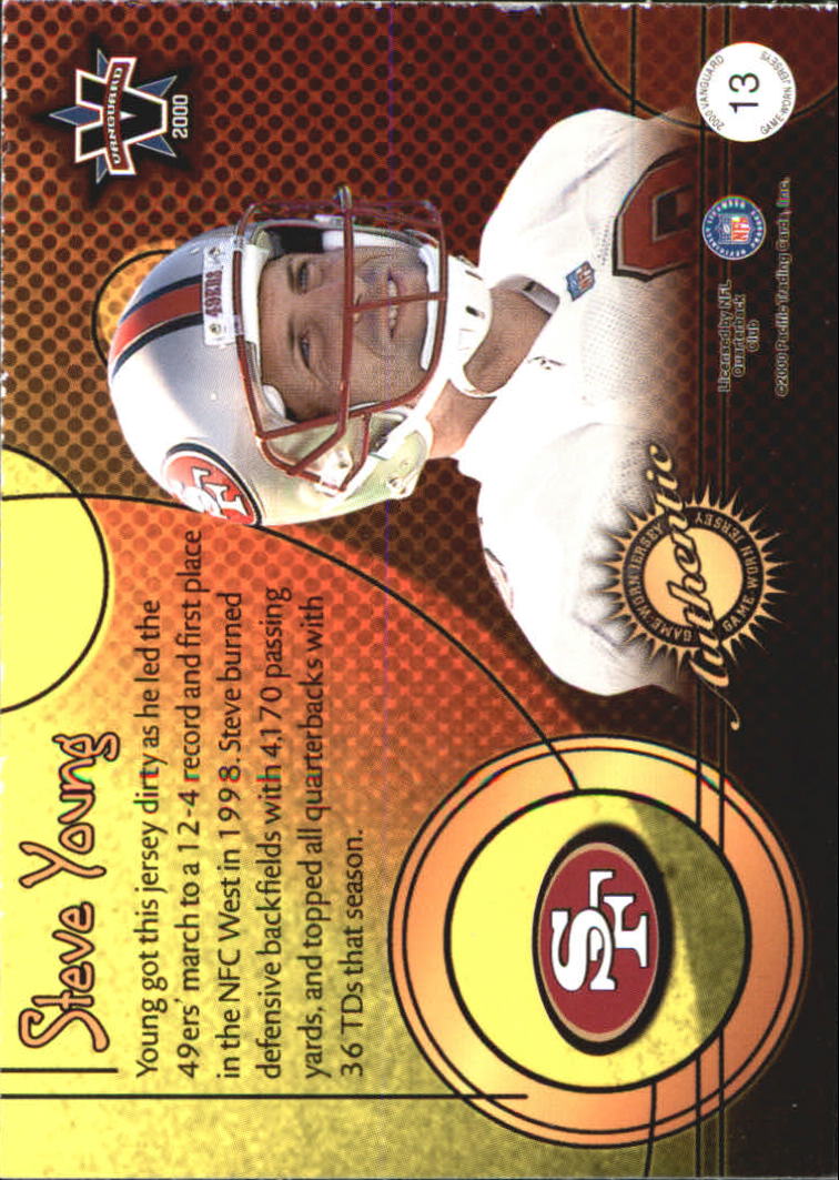 2000 Vanguard Game Worn Jerseys #13 Steve Young back image