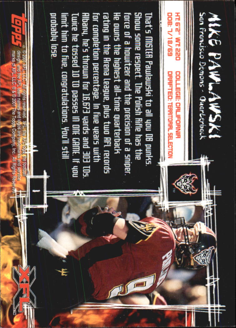 2001 Topps XFL Football Cards - Picture 3 of 107