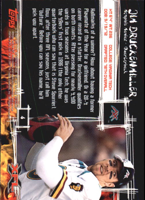 2001 Topps XFL Football Cards - Picture 9 of 107