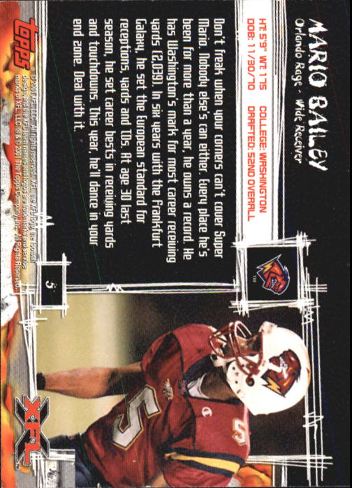 B2099- 2001 Topps XFL Football Cards 1-100 +Inserts -You Pick- 15+ FREE US SHIP - Picture 11 of 195