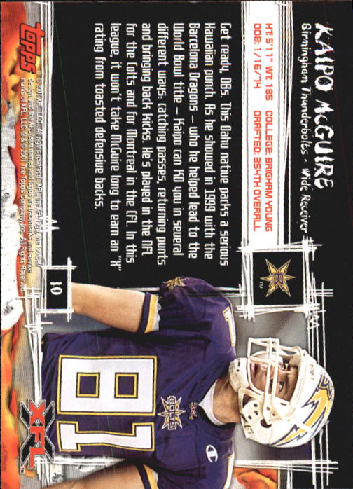 2001 Topps XFL Football Cards - Picture 13 of 107
