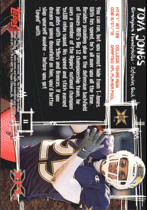 B2099- 2001 Topps XFL Football Cards 1-100 +Inserts -You Pick- 15+ FREE US SHIP - Picture 23 of 195