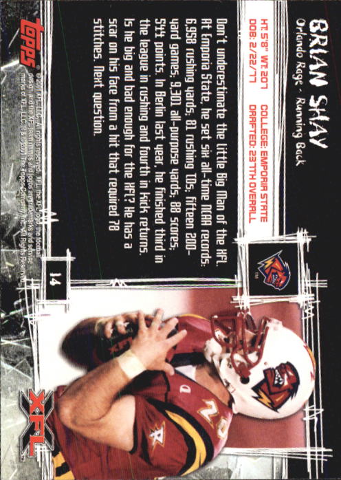 B2099- 2001 Topps XFL Football Cards 1-100 +Inserts -You Pick- 15+ FREE US SHIP - Picture 29 of 195