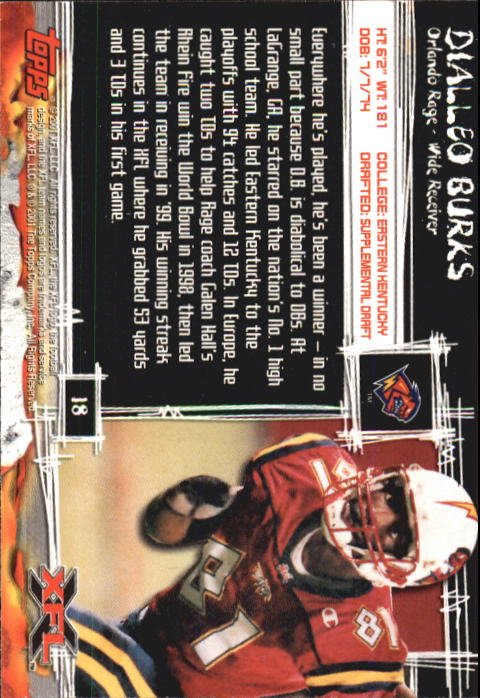 2001 Topps XFL Football Cards - Picture 21 of 107