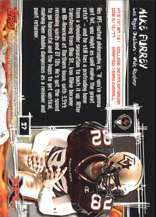 2001 Topps XFL Football Cards - Picture 31 of 107