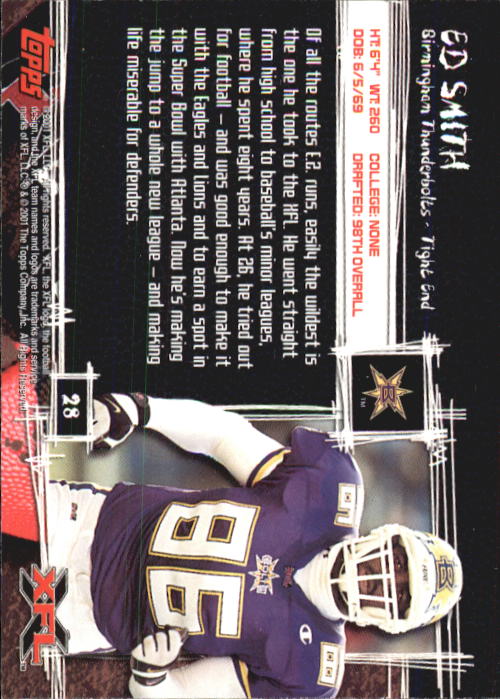2001 Topps XFL Football Cards - Picture 33 of 107