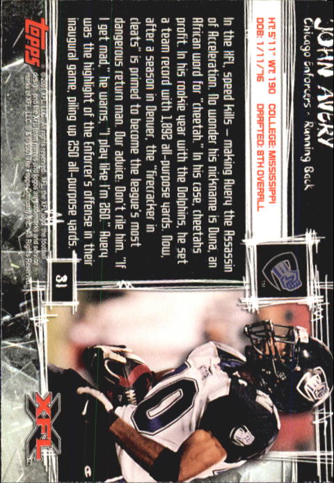 2001 Topps XFL Football Cards - Picture 35 of 107