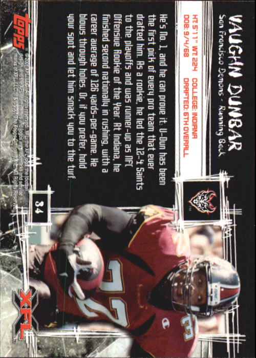B2099- 2001 Topps XFL Football Cards 1-100 +Inserts -You Pick- 15+ FREE US SHIP - Picture 67 of 195