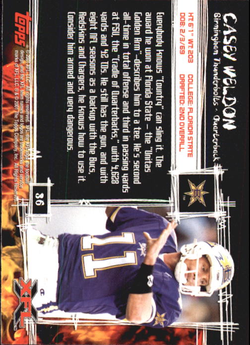 2001 Topps XFL Football Cards - Picture 39 of 107