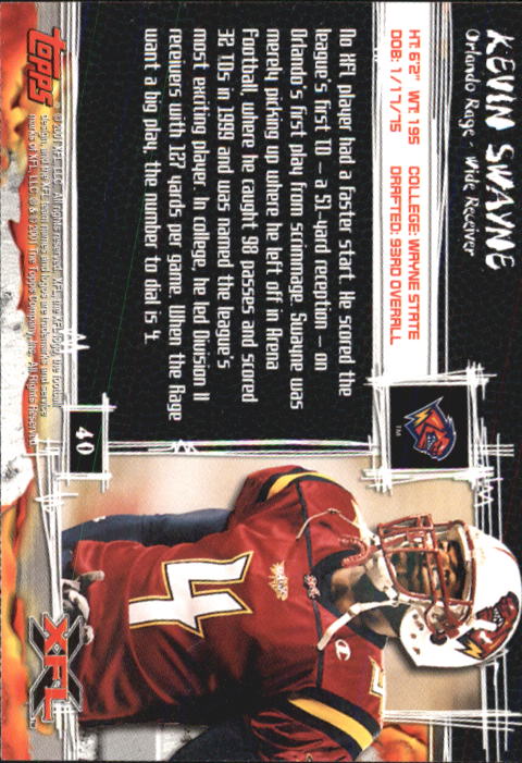 B2099- 2001 Topps XFL Football Cards 1-100 +Inserts -You Pick- 15+ FREE US SHIP - Picture 79 of 195