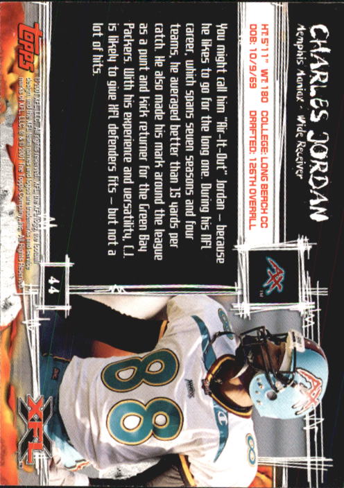 2001 Topps XFL Football Cards - Picture 49 of 107
