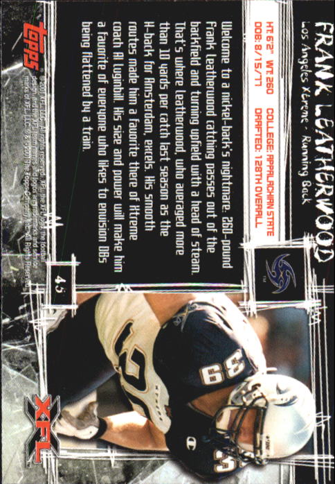 2001 Topps XFL Football Cards - Picture 51 of 107
