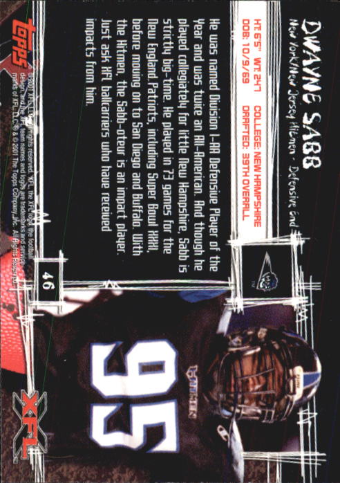 B2099- 2001 Topps XFL Football Cards 1-100 +Inserts -You Pick- 15+ FREE US SHIP - Picture 91 of 195