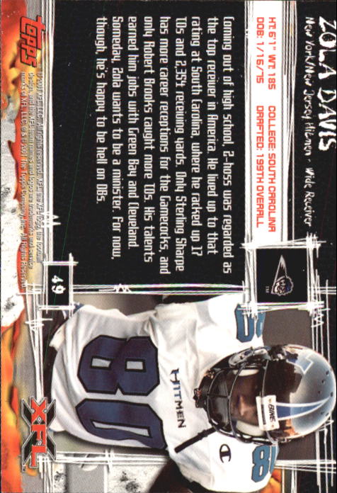 2001 Topps XFL Football Cards - Picture 55 of 107