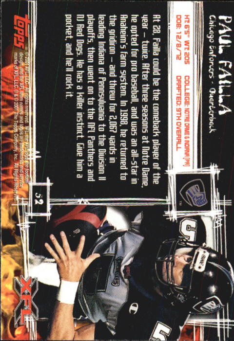 B2099- 2001 Topps XFL Football Cards 1-100 +Inserts -You Pick- 15+ FREE US SHIP - Picture 103 of 195