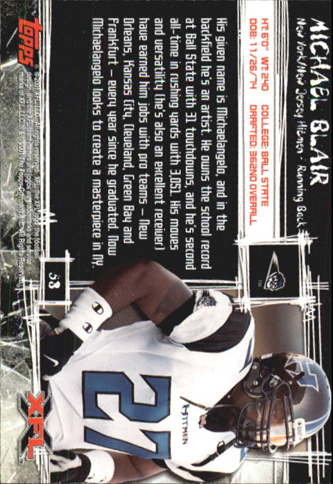2001 Topps XFL Football Cards - Picture 57 of 107